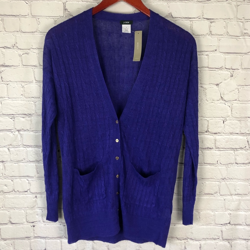 J crew 100% linen cardigan small